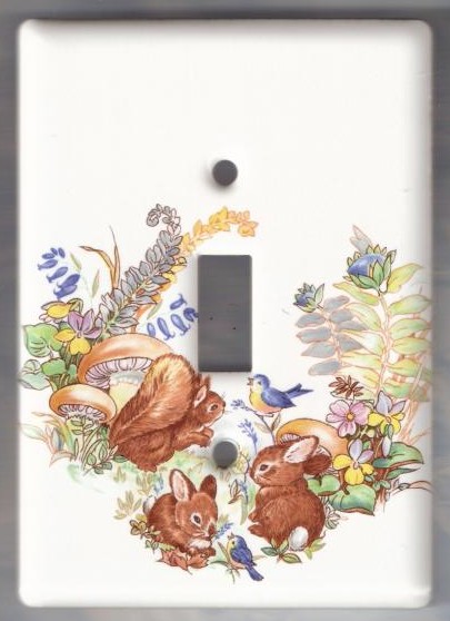 Porcelain Switch Plate Cover 91/123. Handmade porcelain switch plate cover.