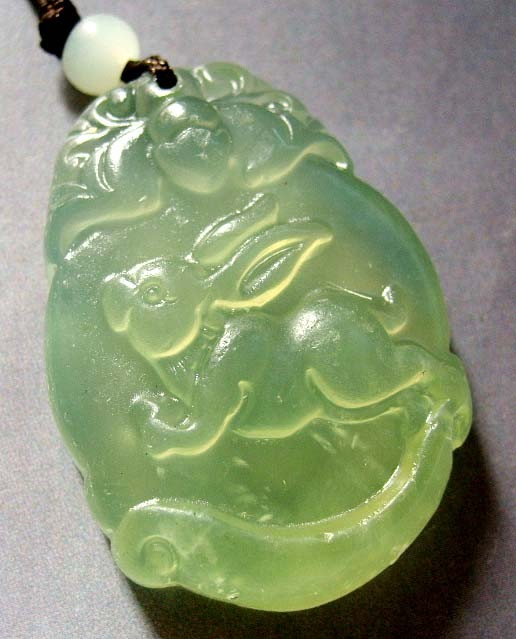 Rabbit Pendant, Bunny Pendant, Rabbit Jade, Bunny Jade, Jade Rabbit ...